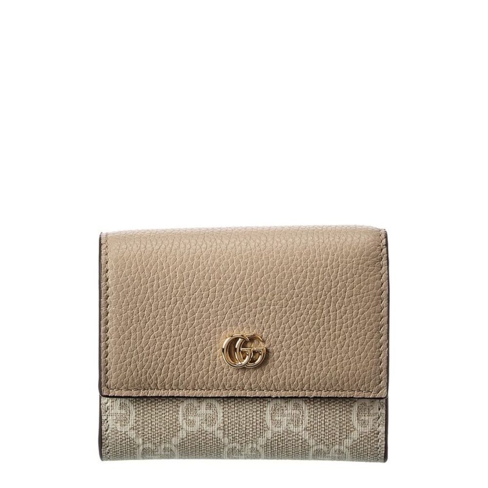 Gucci Gg Marmont Gg Supreme Canvas & Leather Card Holder